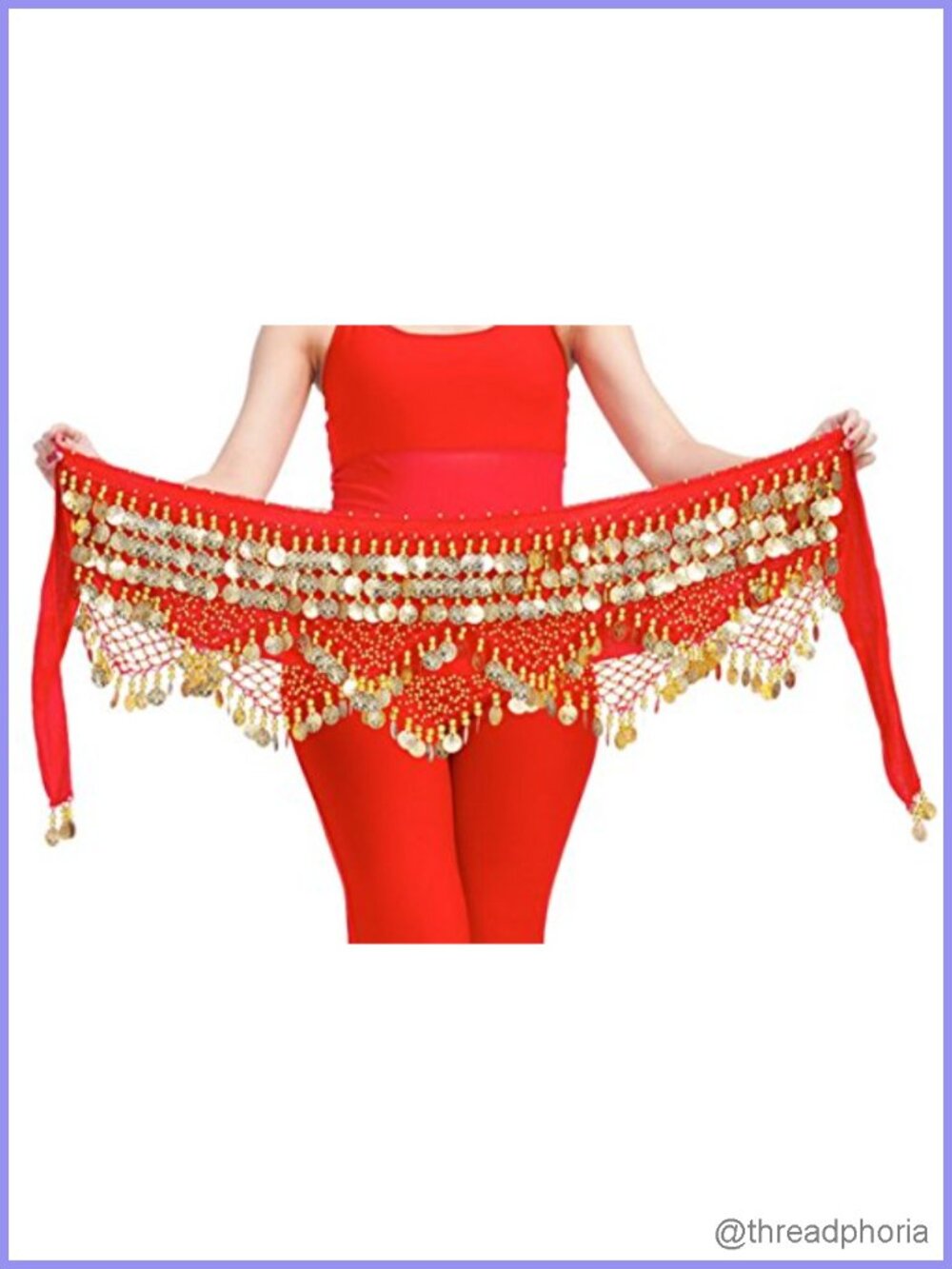 Belly Dance Hip Scarf with Coins Women Velvet Performance Belt 320 Coins